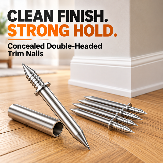 🔨 Concealed Double-Headed Trim Nails – Cleaner Baseboard Installation