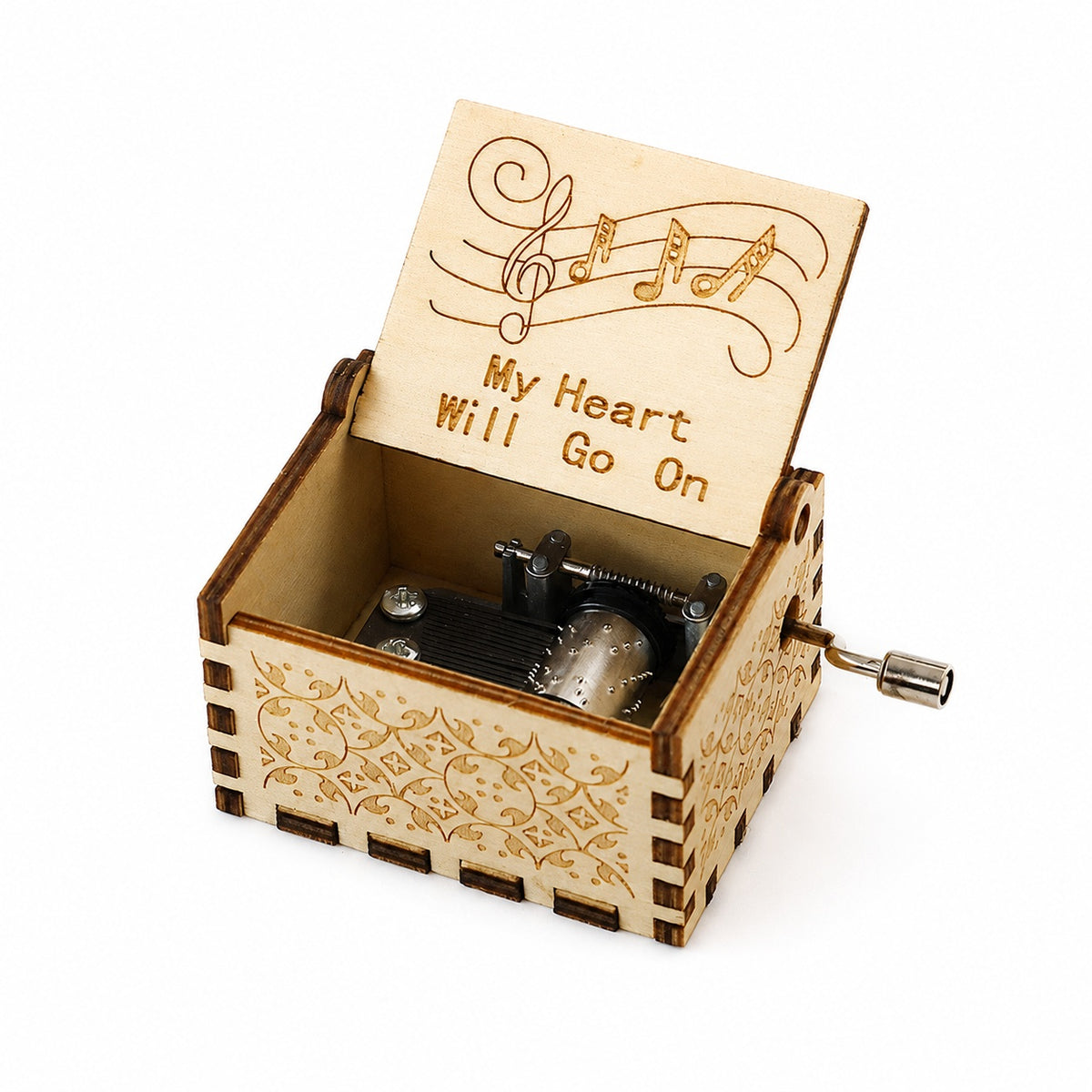 💛 Hand-Crank Wooden Music Box – A Little Gift With A Big Message