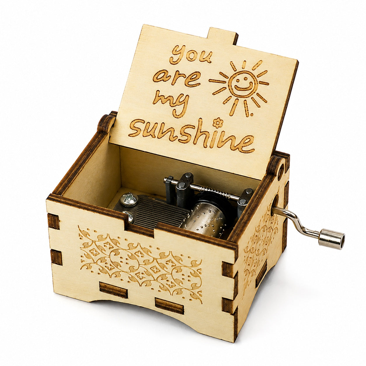 💛 Hand-Crank Wooden Music Box – A Little Gift With A Big Message