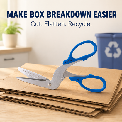 ✂️ Anti-Jam Multi-Purpose Cardboard Scissors – Cut Boxes, Tape & Labels with Less Struggle