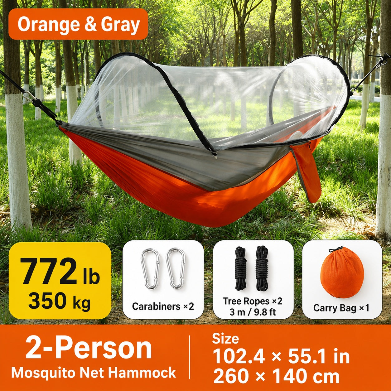 2-in-1 Mosquito Net Camping Hammock – Your Comfortable Escape Outdoors