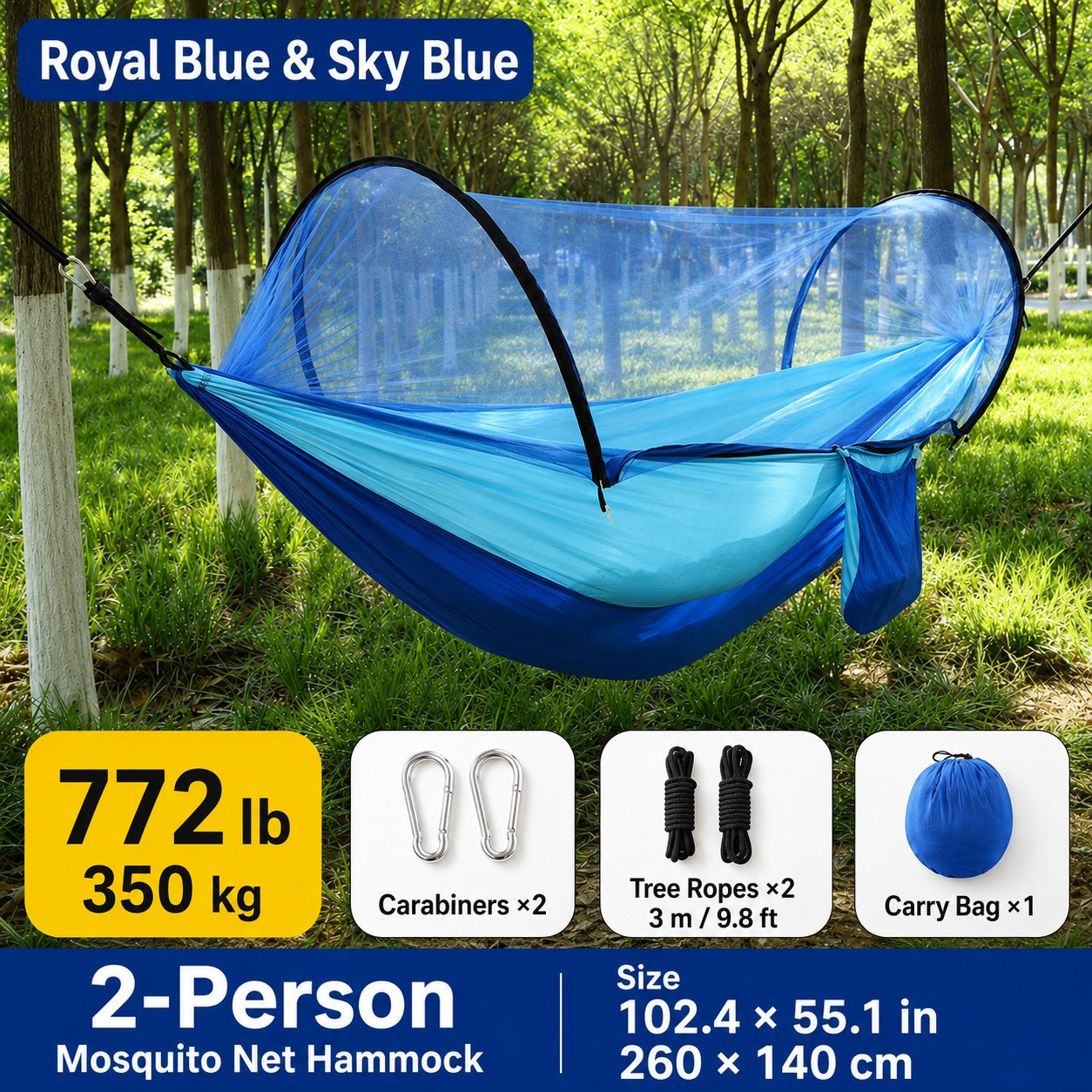 2-in-1 Mosquito Net Camping Hammock – Your Comfortable Escape Outdoors