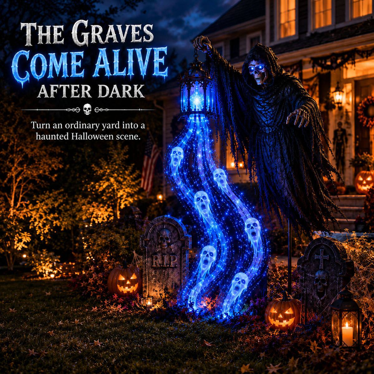 🧙‍♀️Animated Halloween Soul Harvester Garden Light Collection👻