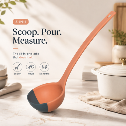 Soft Top Silicone Kitchen LADLE Spoon