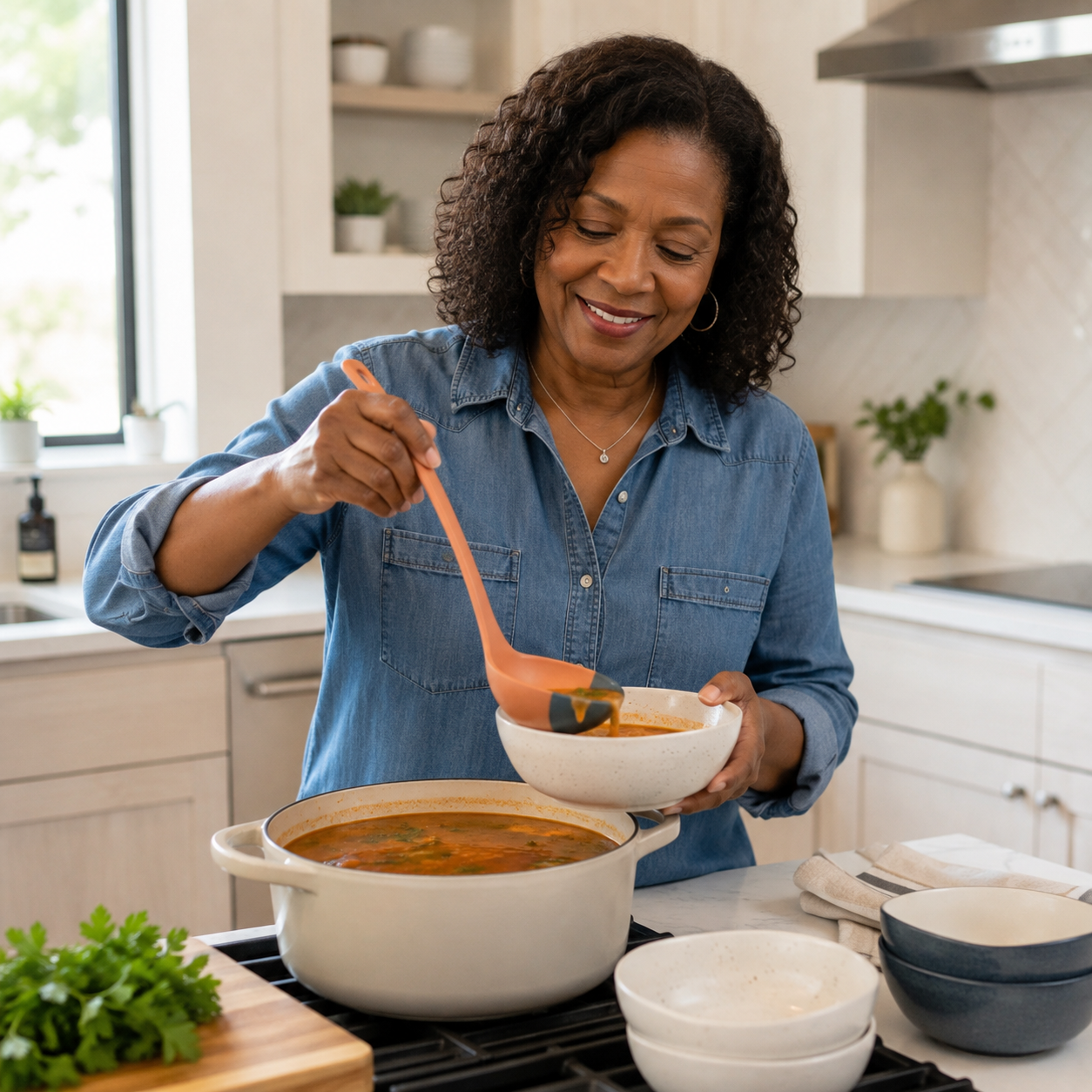 Soft Top Silicone Kitchen LADLE Spoon