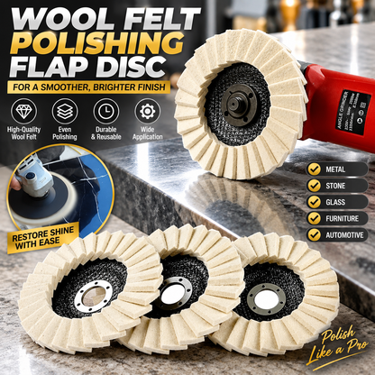 Premium Wool Felt Polishing Flap Disc for Angle Grinders - Mirror Finish Made Easy