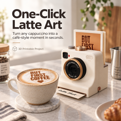 One-Click Coffee Art Stencil Maker