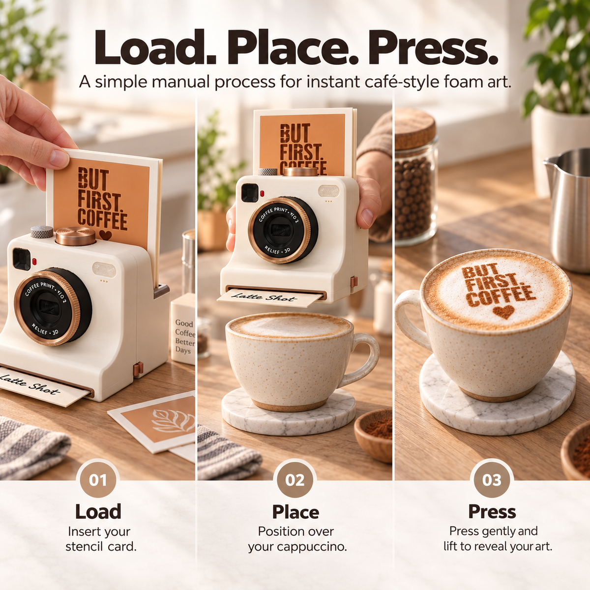 One-Click Coffee Art Stencil Maker
