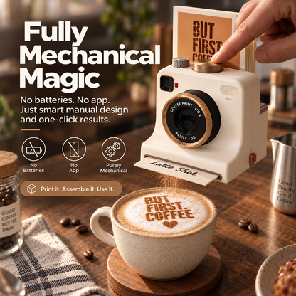 One-Click Coffee Art Stencil Maker