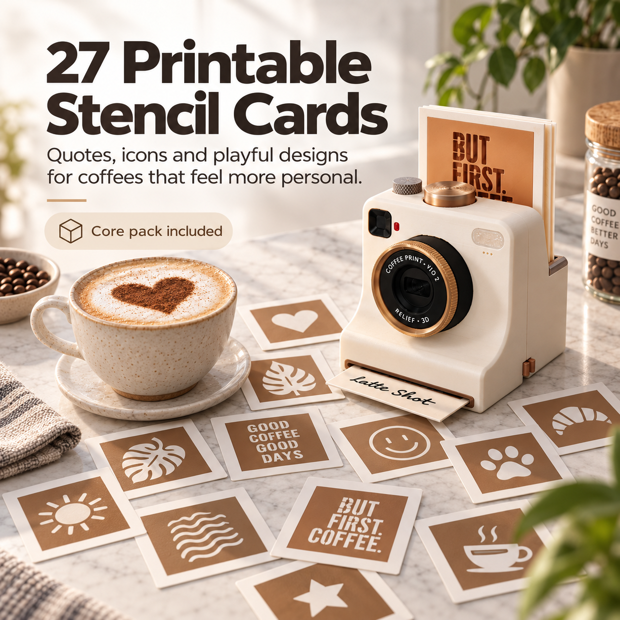 One-Click Coffee Art Stencil Maker