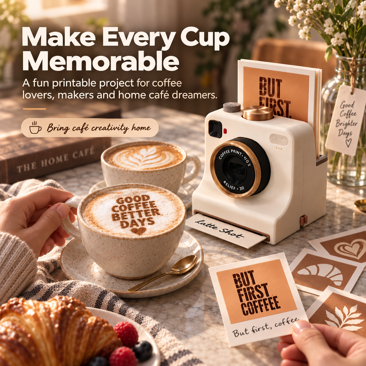One-Click Coffee Art Stencil Maker