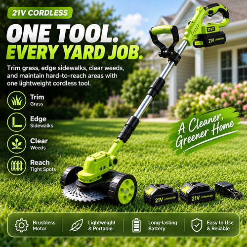 📣2026 Hot Sale🌿21V Cordless 3-in-1 Grass Trimmer