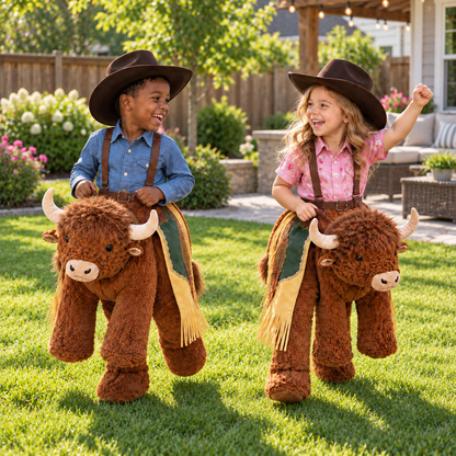 🤠Kids Rodeo Bull Ride-On Costume – Cowboy Halloween Costume