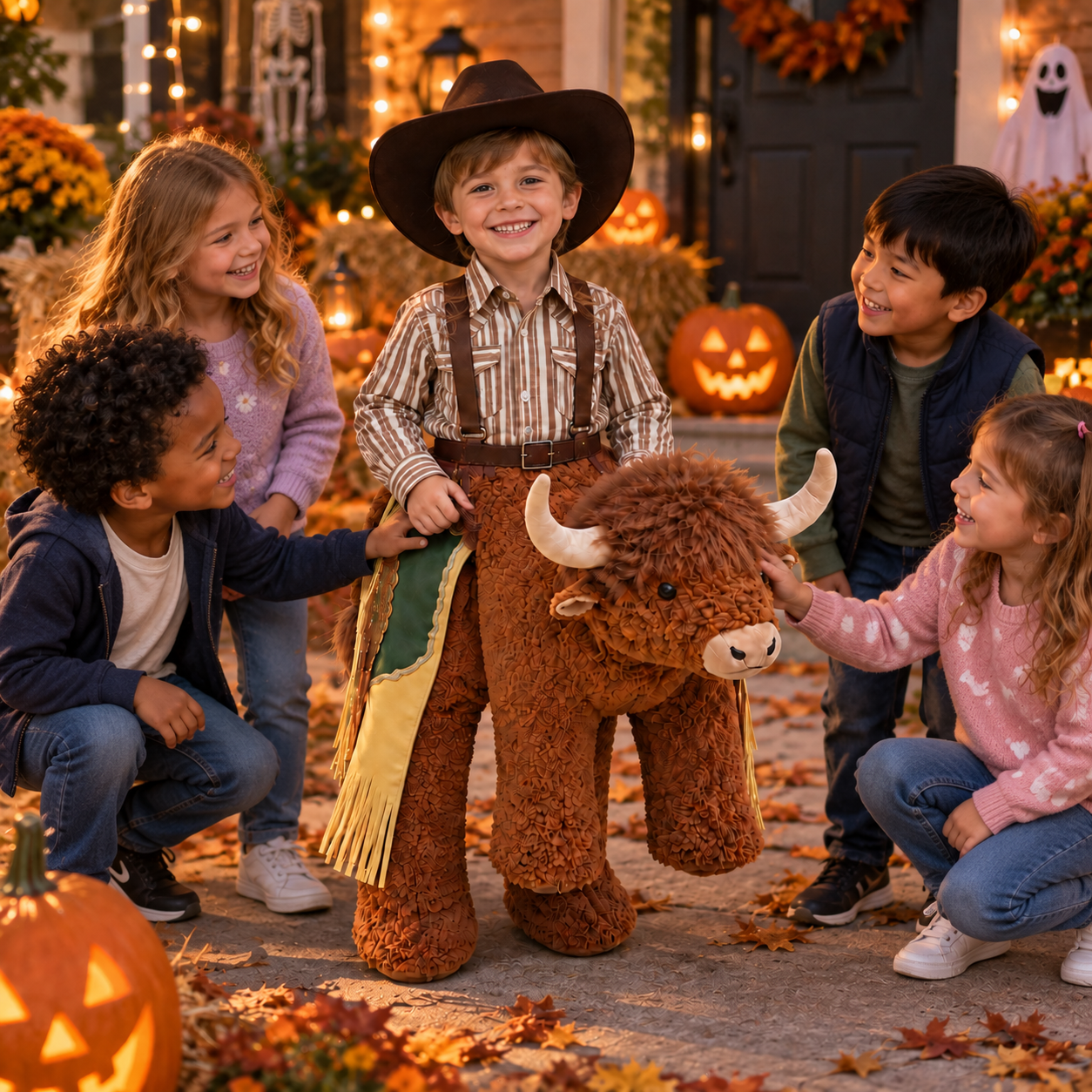 🤠Kids Rodeo Bull Ride-On Costume – Cowboy Halloween Costume