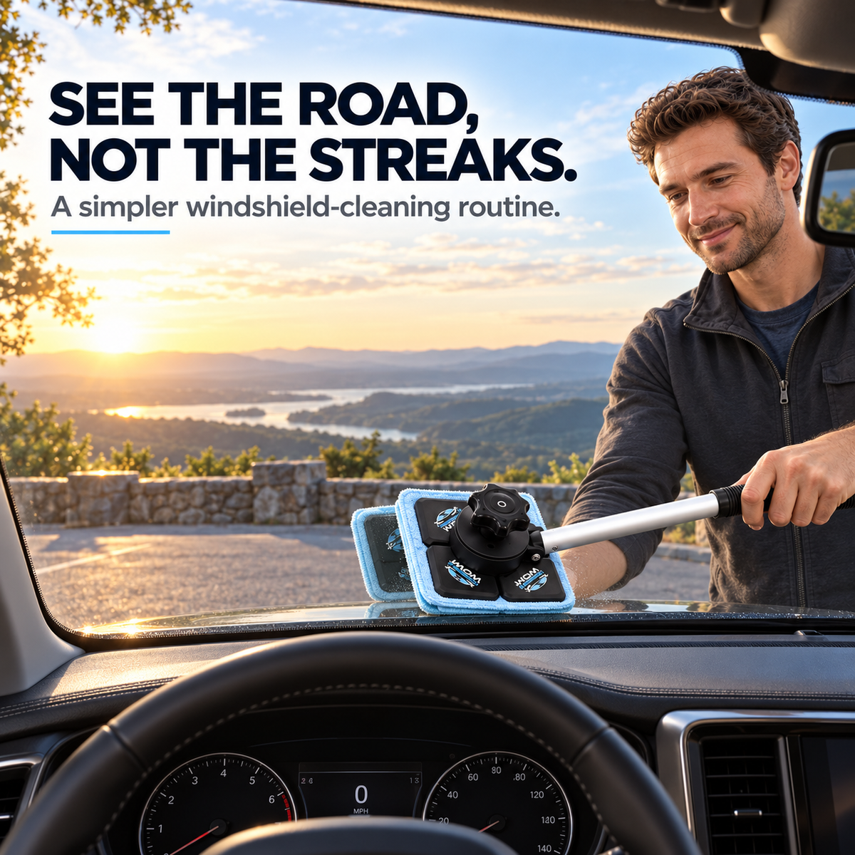 🚗Dual Magnetic Car Windshield Cleaner | Streak-Free Auto Glass Cleaning Kit