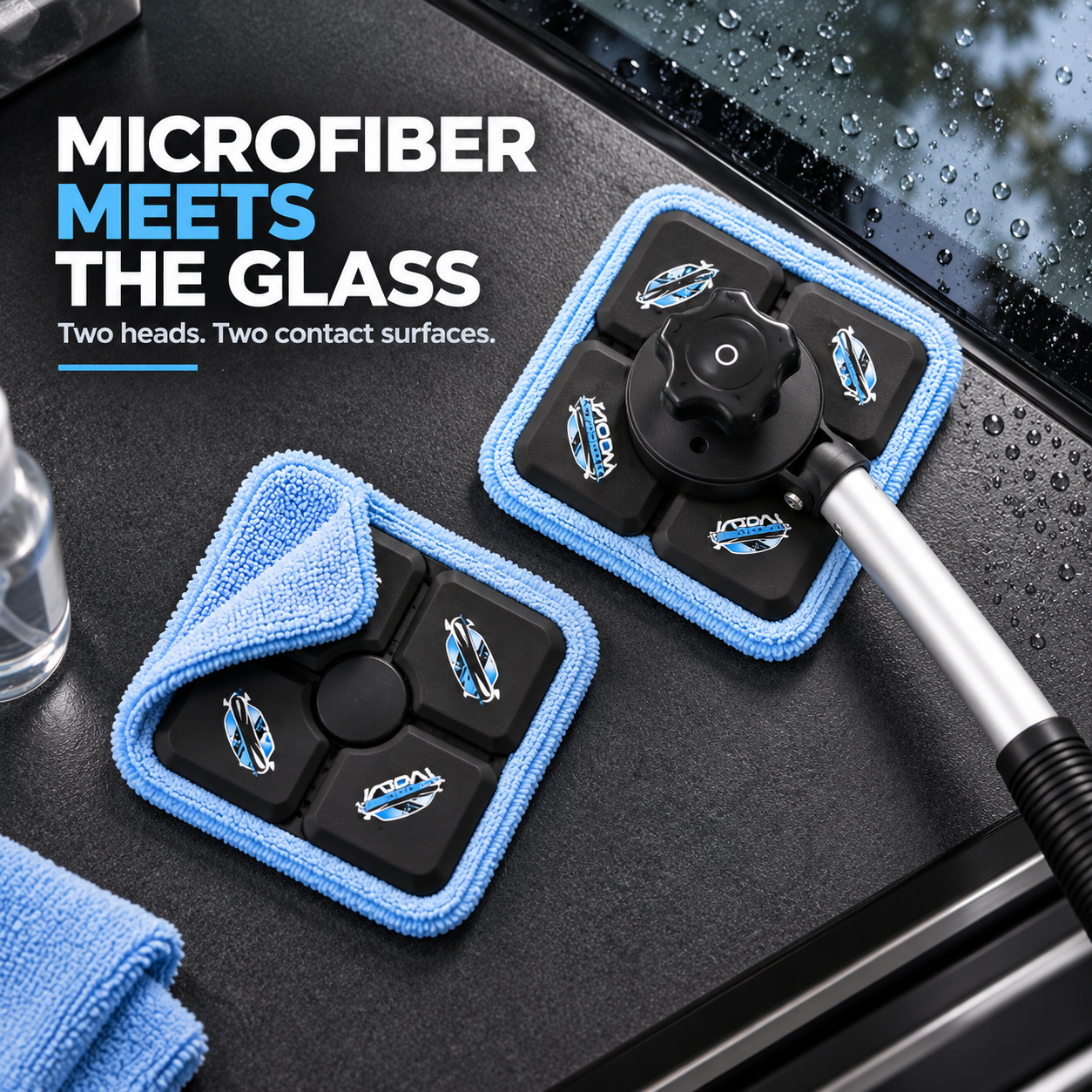 🚗Dual Magnetic Car Windshield Cleaner | Streak-Free Auto Glass Cleaning Kit