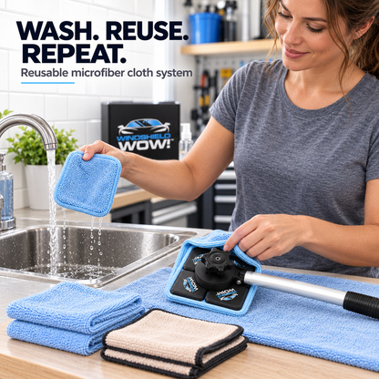 🚗Dual Magnetic Car Windshield Cleaner | Streak-Free Auto Glass Cleaning Kit