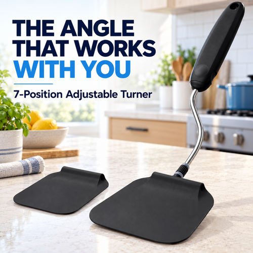 🍳7-Position Adjustable Spatula – Multi-Angle Turner for Frying Pans, Griddles & Air Fryers