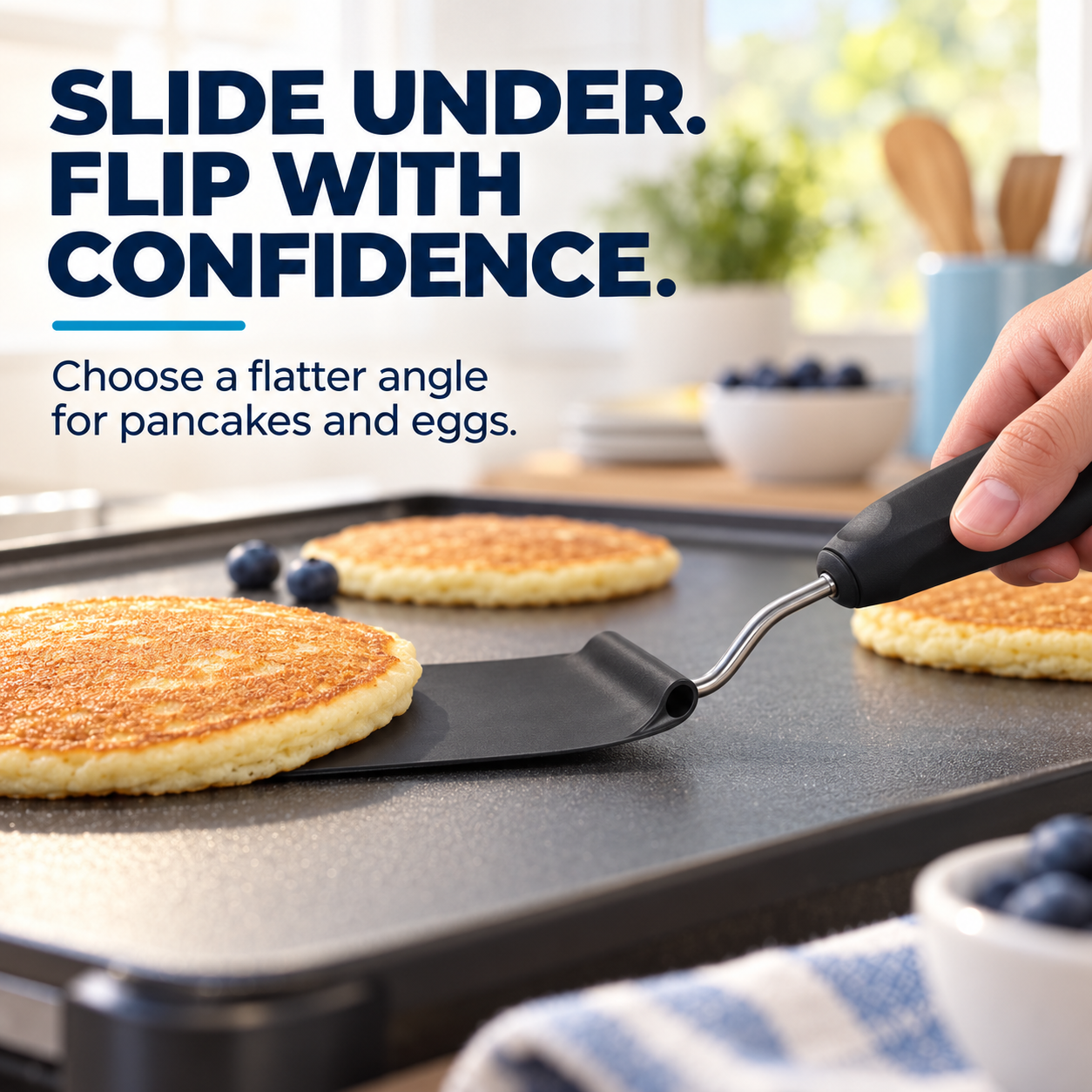 🍳7-Position Adjustable Spatula – Multi-Angle Turner for Frying Pans, Griddles & Air Fryers