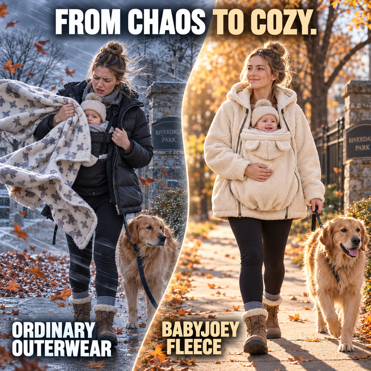 👶BabyJoey Fleece Hoodie — Babywearing-Friendly Cozy Layer for Parents