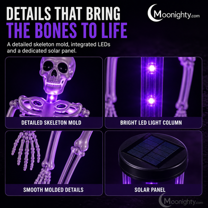 💀Solar Skeleton Ground Stake Lights Outdoor Waterproof Halloween Decor Lights