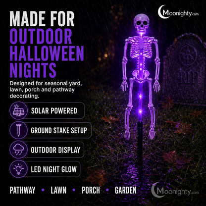 💀Solar Skeleton Ground Stake Lights Outdoor Waterproof Halloween Decor Lights