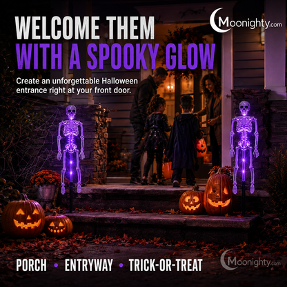 💀Solar Skeleton Ground Stake Lights Outdoor Waterproof Halloween Decor Lights