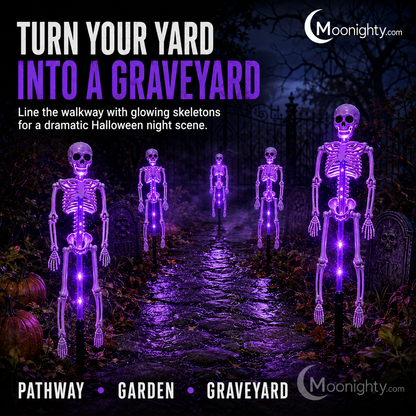 💀Solar Skeleton Ground Stake Lights Outdoor Waterproof Halloween Decor Lights