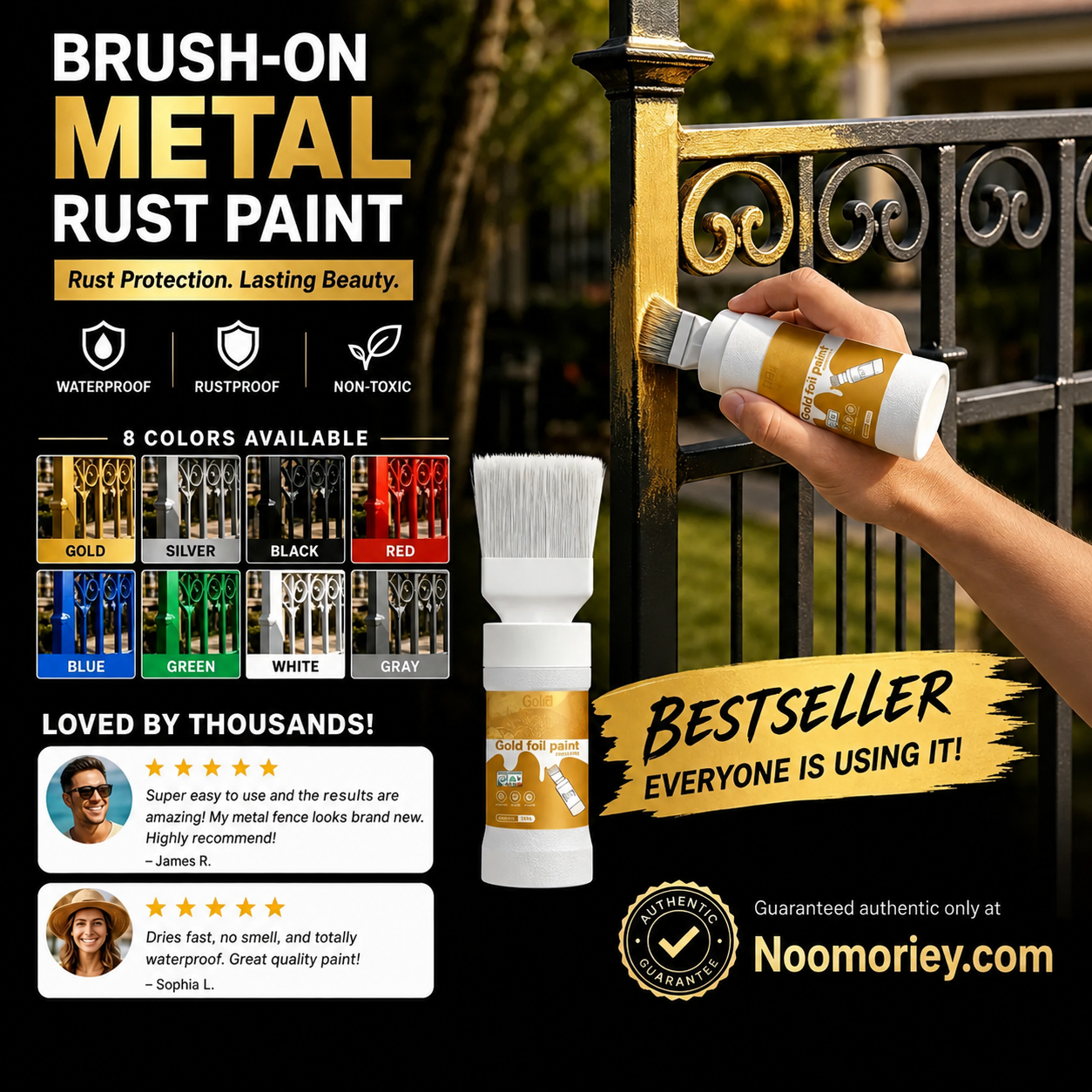 Refresh paint surfaces in one simple spray!✨🏠Water-Based Metallic Silver Paint with Built-in Brush💥👍