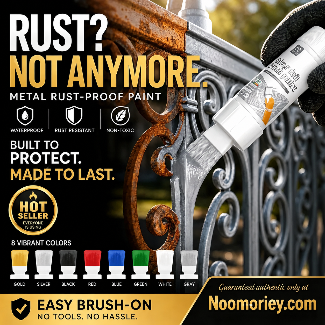 Refresh paint surfaces in one simple spray!✨🏠Water-Based Metallic Silver Paint with Built-in Brush💥👍