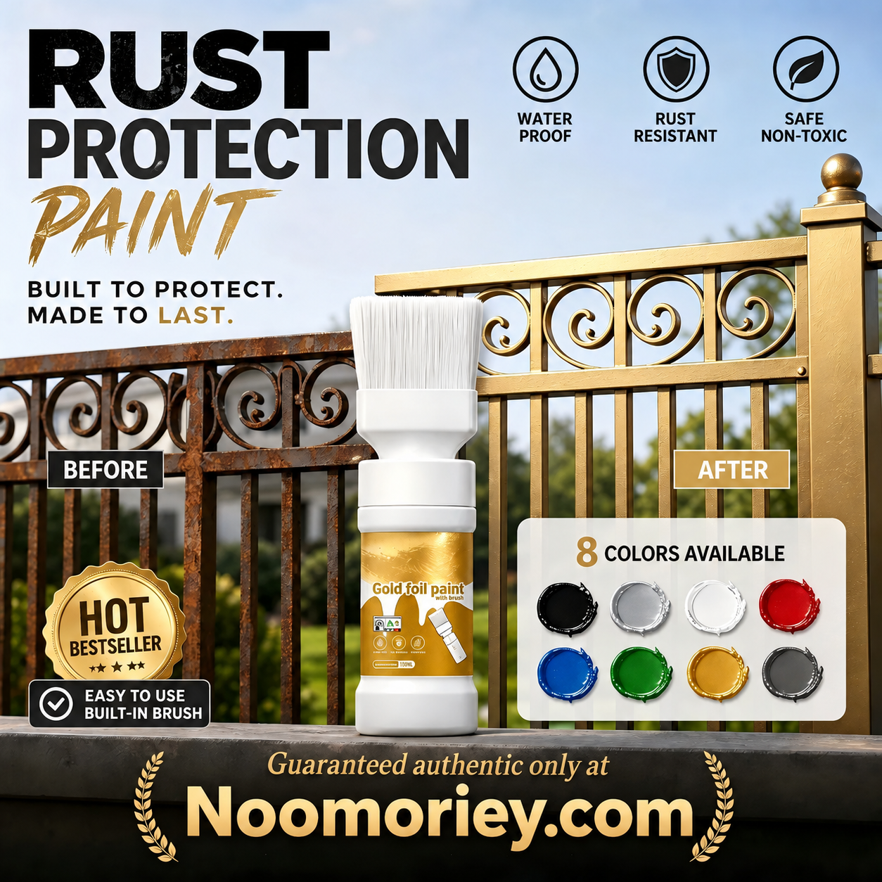 Refresh paint surfaces in one simple spray!✨🏠Water-Based Metallic Silver Paint with Built-in Brush💥👍