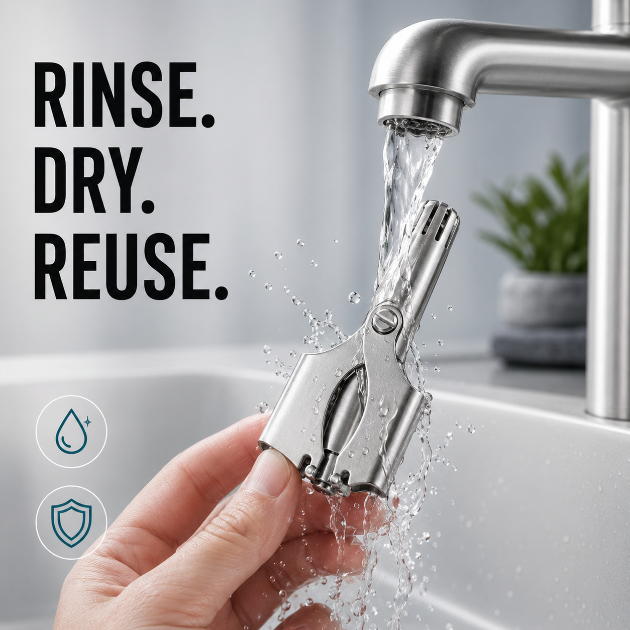 💥Buy 1 get 1 free 🔥Manual Nose Hair Trimmer – Stainless Steel 360° Trimmer, Waterproof & No Battery Required
