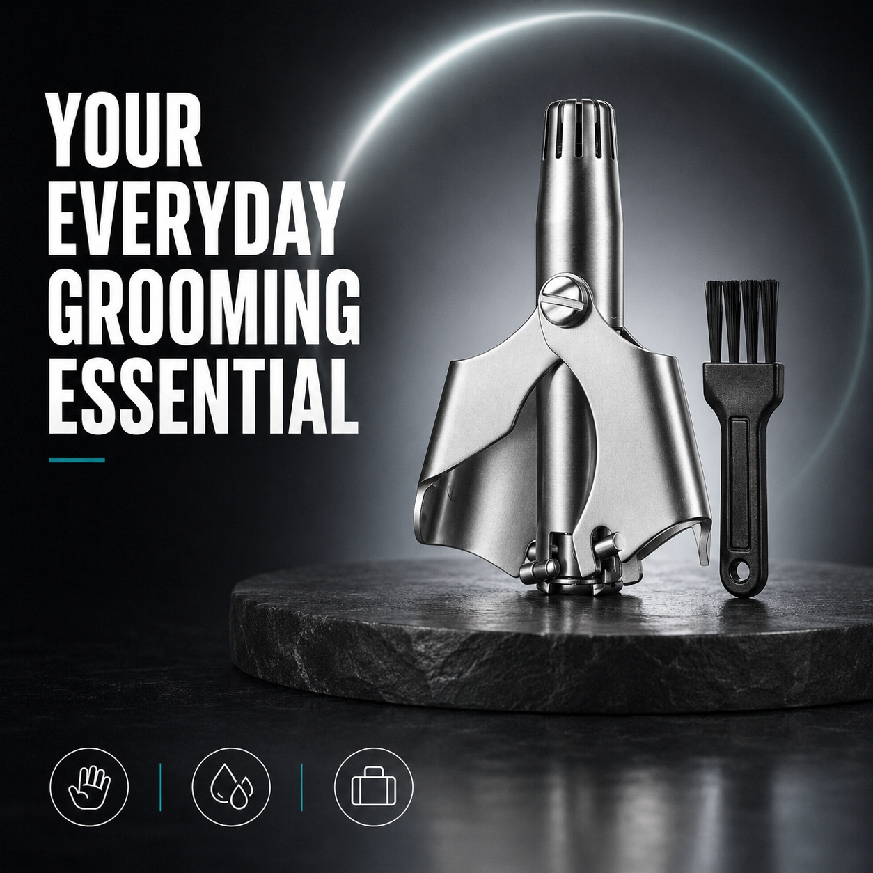 💥Buy 1 get 1 free 🔥Manual Nose Hair Trimmer – Stainless Steel 360° Trimmer, Waterproof & No Battery Required