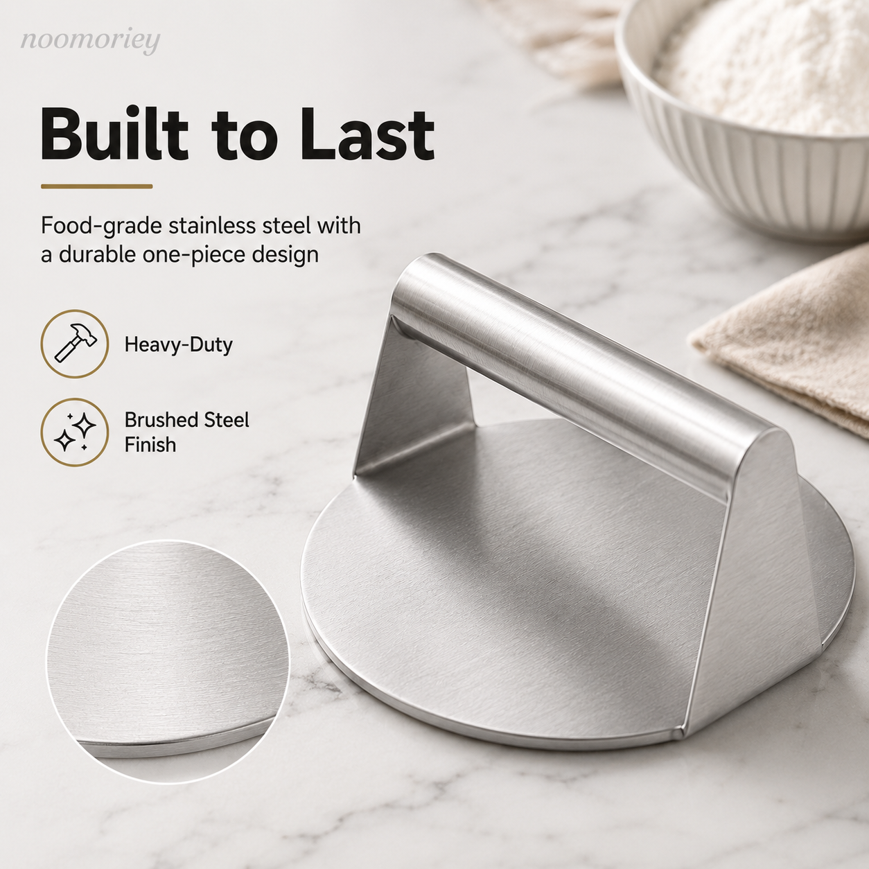 🥩Stainless Steel Burger Press 4.72" Round Smash Burger Press🍔