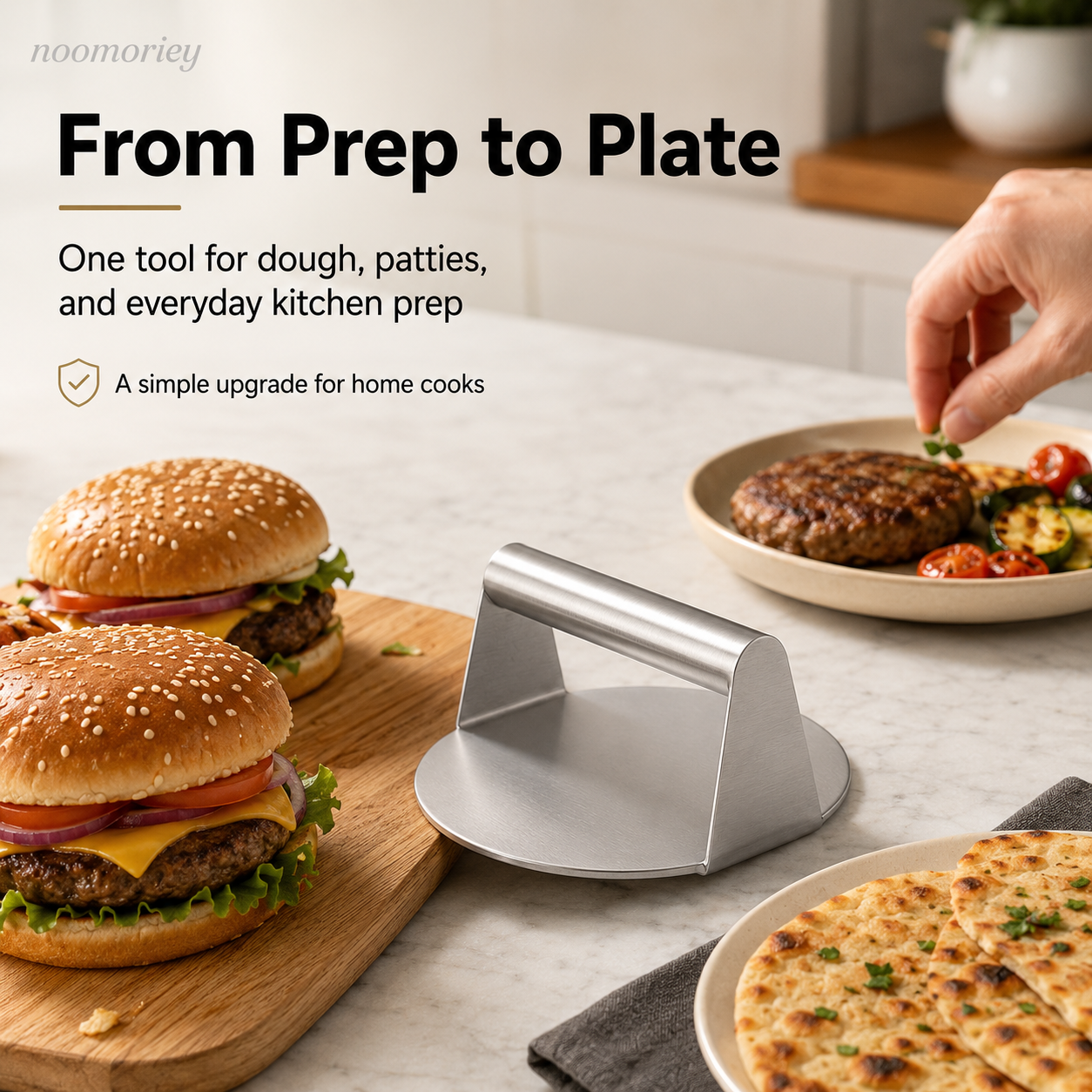 🥩Stainless Steel Burger Press 4.72" Round Smash Burger Press🍔