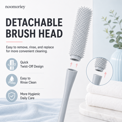 🦶 Long-Handle Silicone Foot Cleaning Brush – Easy Shower Foot Scrubber