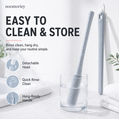 🦶 Long-Handle Silicone Foot Cleaning Brush – Easy Shower Foot Scrubber