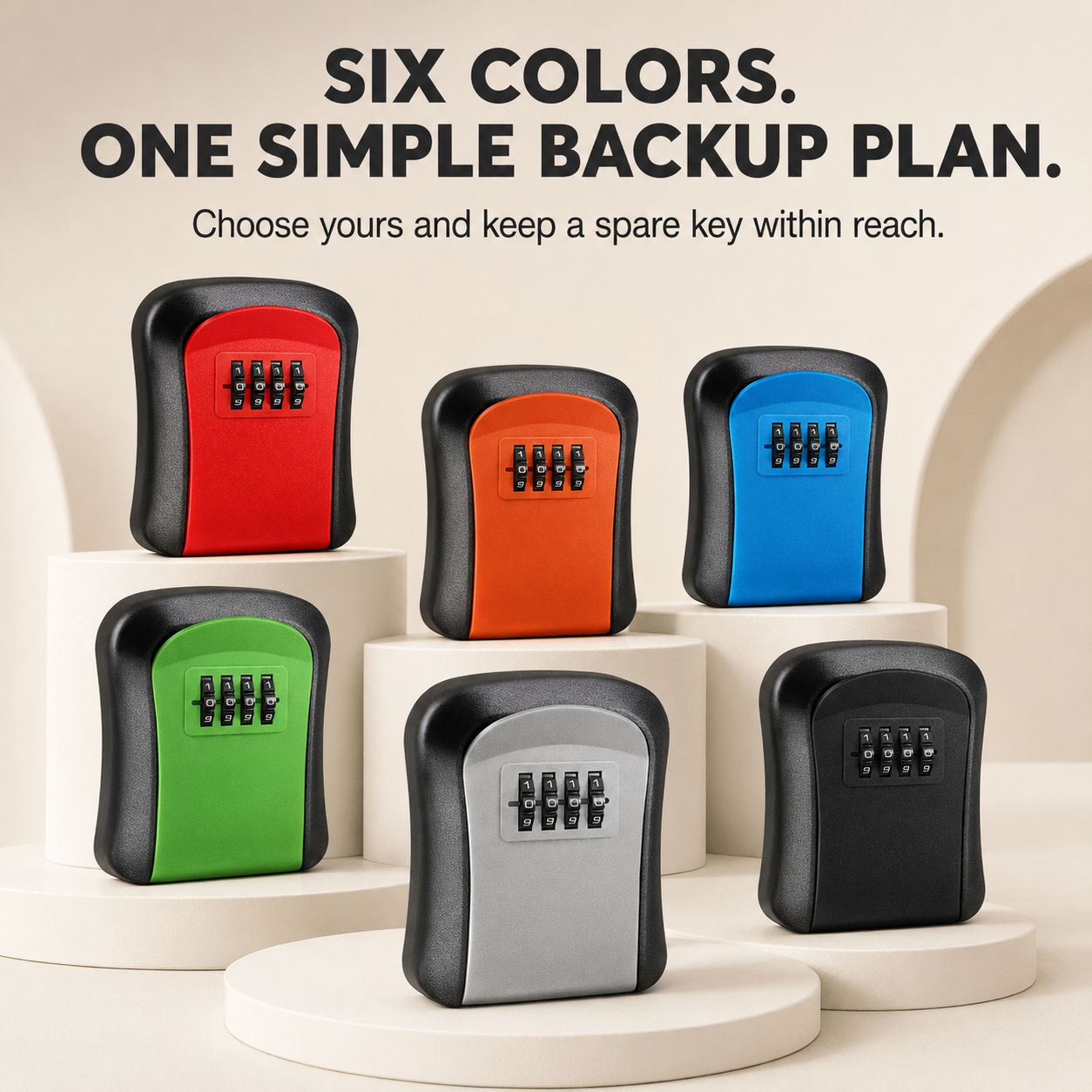 🔐 4-Digit Wall-Mounted Key Lock Box – Battery-Free Spare Key Storage