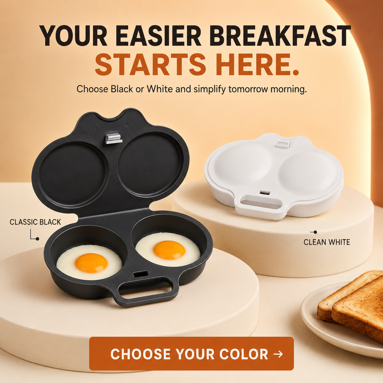 Easy Egg Duo™ – 2-Egg Microwave Poacher for Fast, Café-Style Breakfasts 🍳