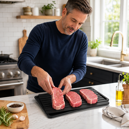 🥩 Rapid Defrosting Tray | No-Plug, Easy-Clean Kitchen Helper
