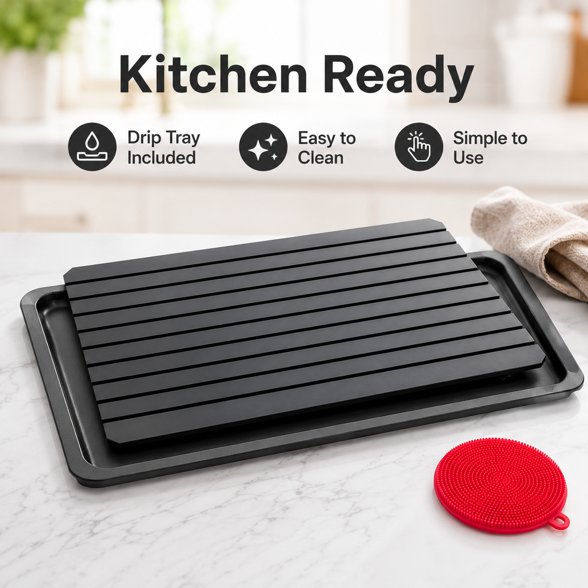 🥩 Rapid Defrosting Tray | No-Plug, Easy-Clean Kitchen Helper