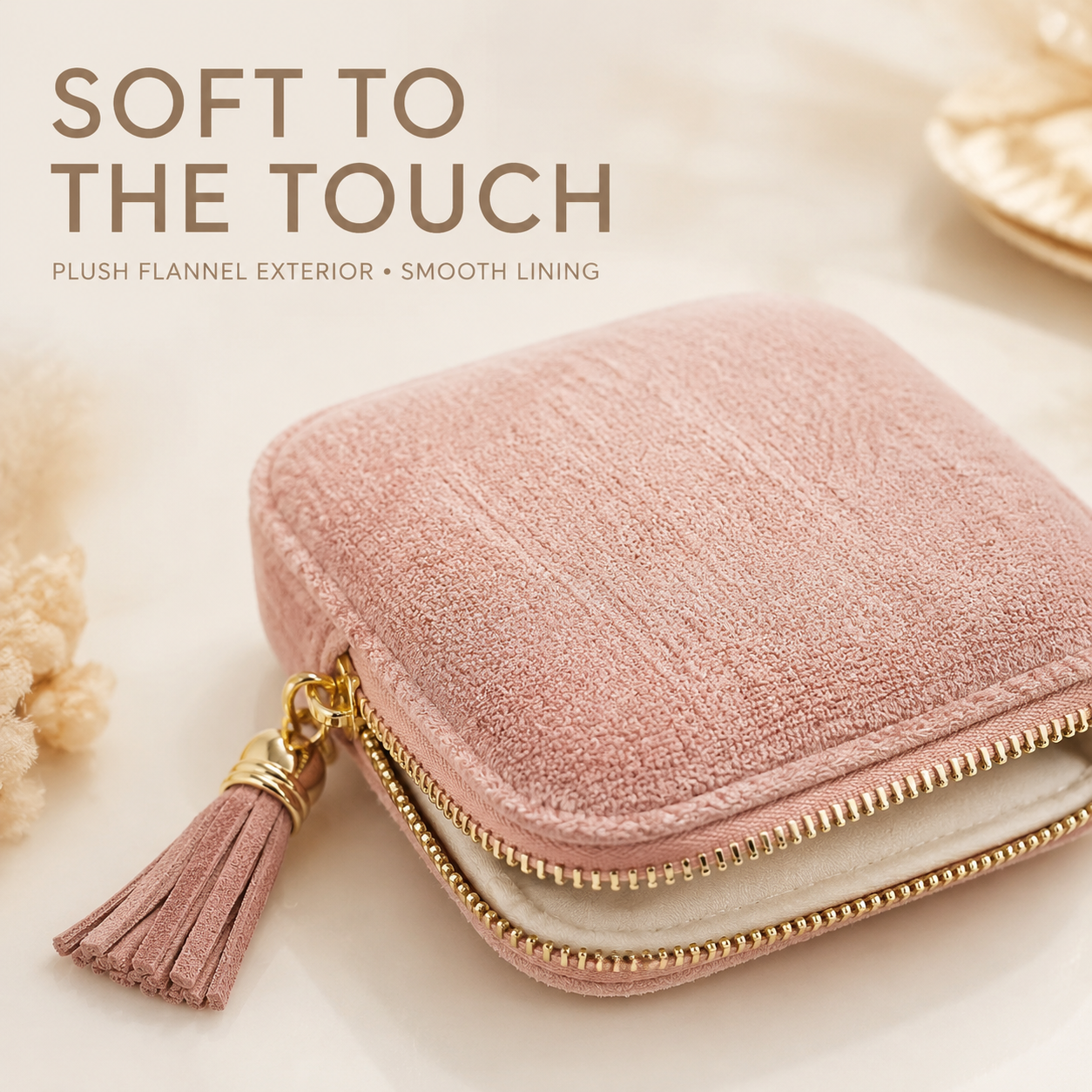 💎Luxe Velvet Travel Jewelry Organizer – 5-Compartment Tangle-Free Storage Bag with Secure Tassel Zipper ✨