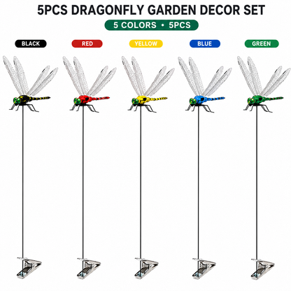 🪰 12-Pack Outdoor Dragonfly Clips – Natural Garden & Camping Decoration