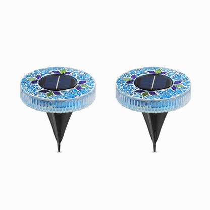 🌙 Glowing Mosaic Solar Garden Lights – Automatic Pathway Glow