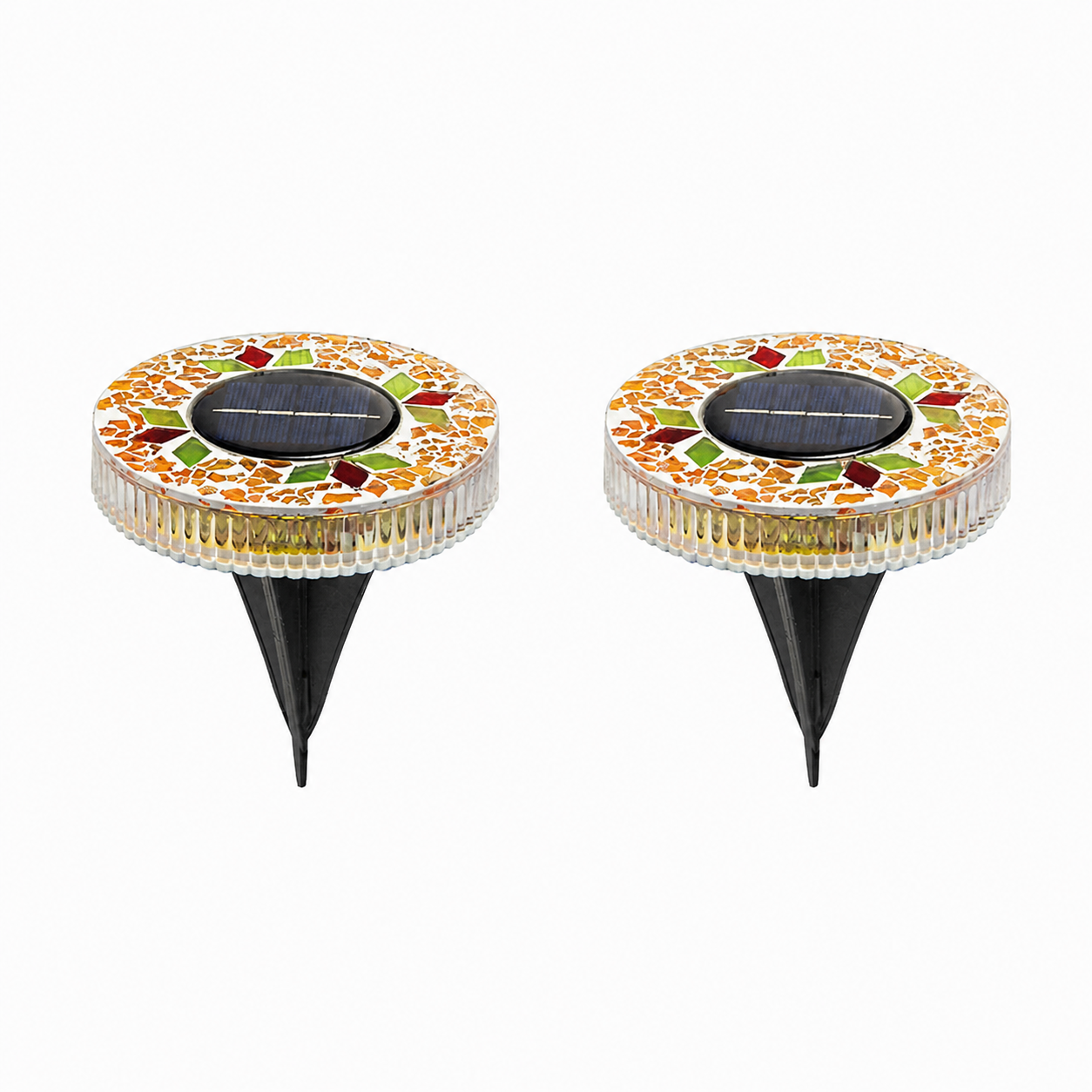 🌙 Glowing Mosaic Solar Garden Lights – Automatic Pathway Glow