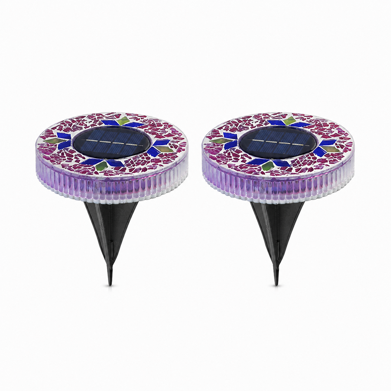 🌙 Glowing Mosaic Solar Garden Lights – Automatic Pathway Glow