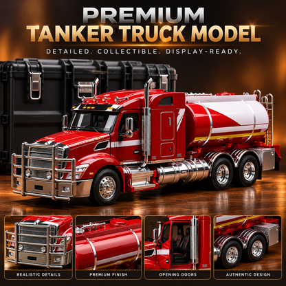 🚛 American Highway Legend™ – Premium Tanker Truck Model with Opening Door & Protective Case