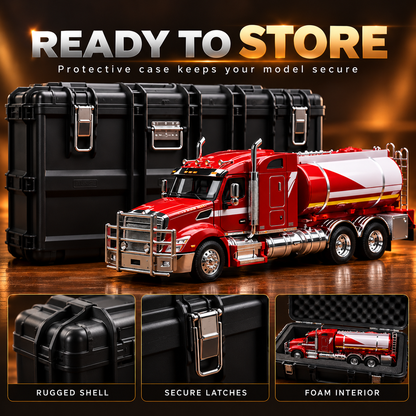 🚛 American Highway Legend™ – Premium Tanker Truck Model with Opening Door & Protective Case