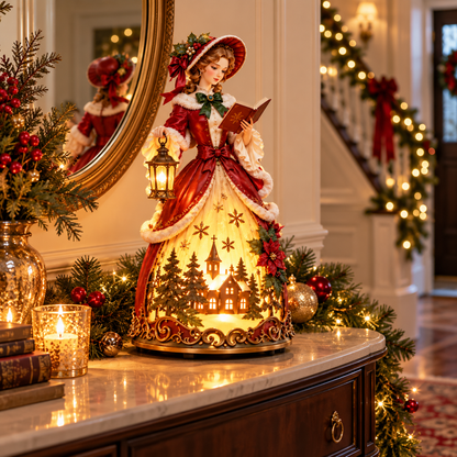 ✨ Victorian Christmas Caroler Lamp – A Glowing Old-Fashioned Christmas Scene