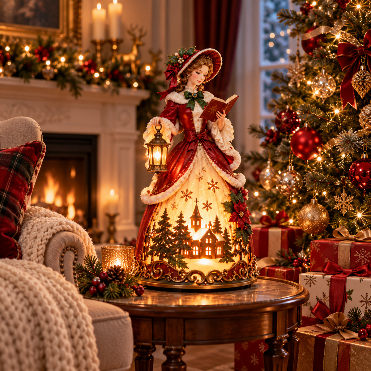 ✨ Victorian Christmas Caroler Lamp – A Glowing Old-Fashioned Christmas Scene